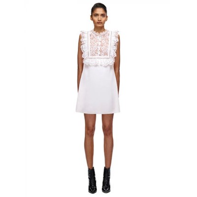 Self-Portrait White Fine Lace Mini Dress 衣裳