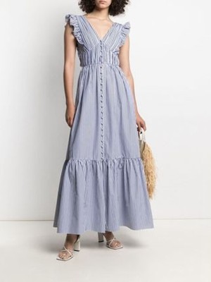 Self-Portrait セルフすがた絵 Stripe Cotton Maxi Dress 衣装
