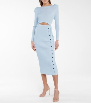 Self-Portrait セルフすがた絵 Viscose Ribbed Knit Midi Dress 衣装