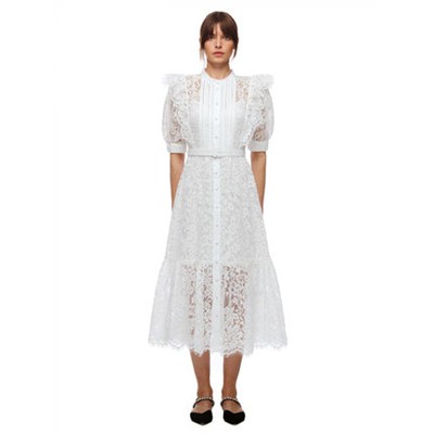 Self-Portrait セルフすがた絵 White Lace Midi Dress 衣装