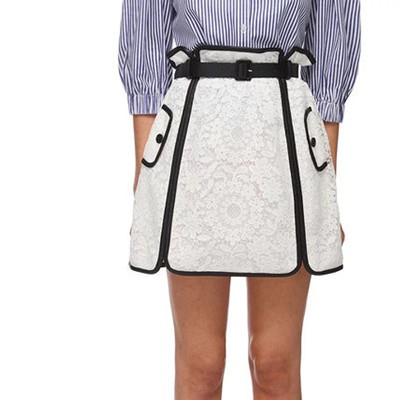 Self-Portrait セルフすがた絵 Contrast Trim Lace Mini Skirt スコート