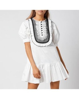 Self-Portrait セルフすがた絵 Lace-Bib Cotton Mini Dress  衣装