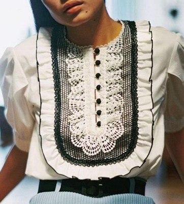 Self-Portrait セルフすがた絵 Lace-Bib Cotton Top トップス