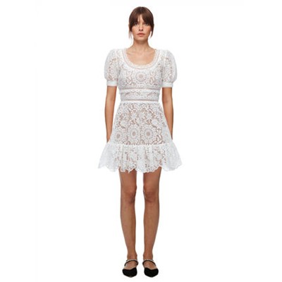 Self-Portrait セルフすがた絵 White Guipure Lace Mini Dress  衣裳