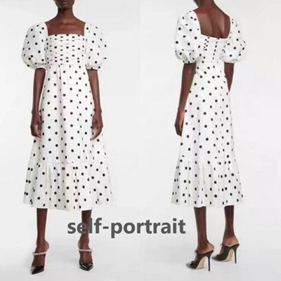 Self-Portrait セルフすがた絵 Polka Dot Taffeta Midi Dress 衣装