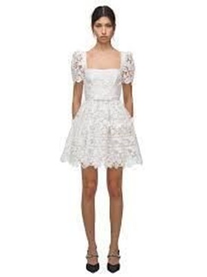Self-Portrait セルフすがた絵 White Guipure Floral Lace Mini Dress 衣装