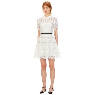 Self-Portrait White Leaf Guipure Mini Dress 衣装