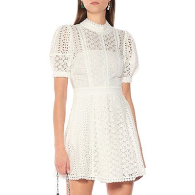 Self-Portrait White Cotton Broderie Mini Dress 衣装