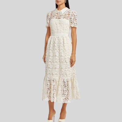 Self-Portrait セルフポートレート Vintage Embroidery Lace Hollow Out White Color Dress ワンピース ドレス セルフポートレイト｜AYA-FARM店