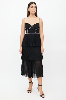 Self-Portrait セルフポートレート Black Tiered Jewel Chiffon Dress ワンピース ドレス セルフポートレイト｜AYA-FARM店