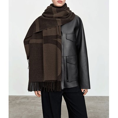 TOTEME トーテム Monogram jacquard wool scarf えり巻き