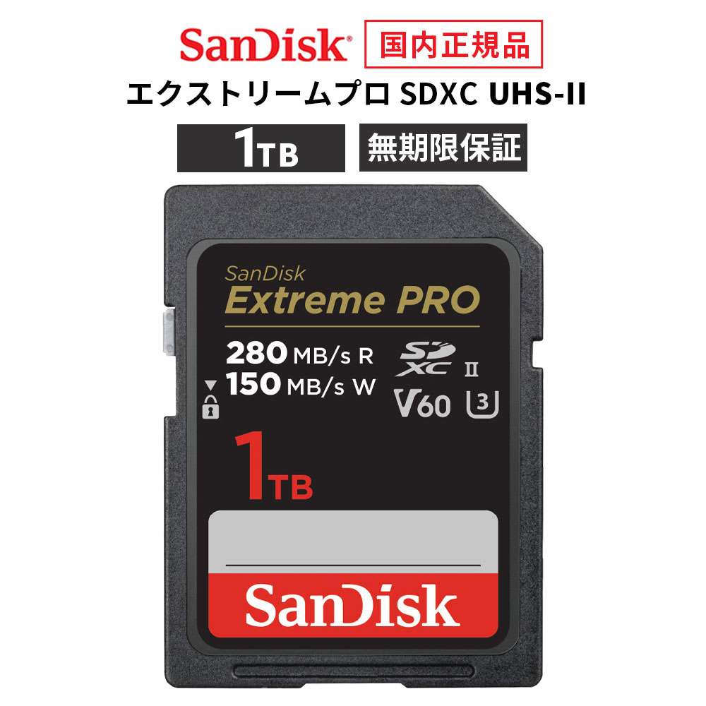 【楽になることの製造会社無締め切り日引きうける】 1結核症 SD歌留多 SDXC SanDisk ExtremePRO サンディスク エクストリームプロ SD UHS-II歌留多 読み出し 280MB/秒 書きとどめる 150MB/秒 CLASS10 製造会社定め事品 SDSDXEP-1T00-GHJIN 【 国内定め事品のみ取扱い 製造会社お墨付き CEバス発着場 】