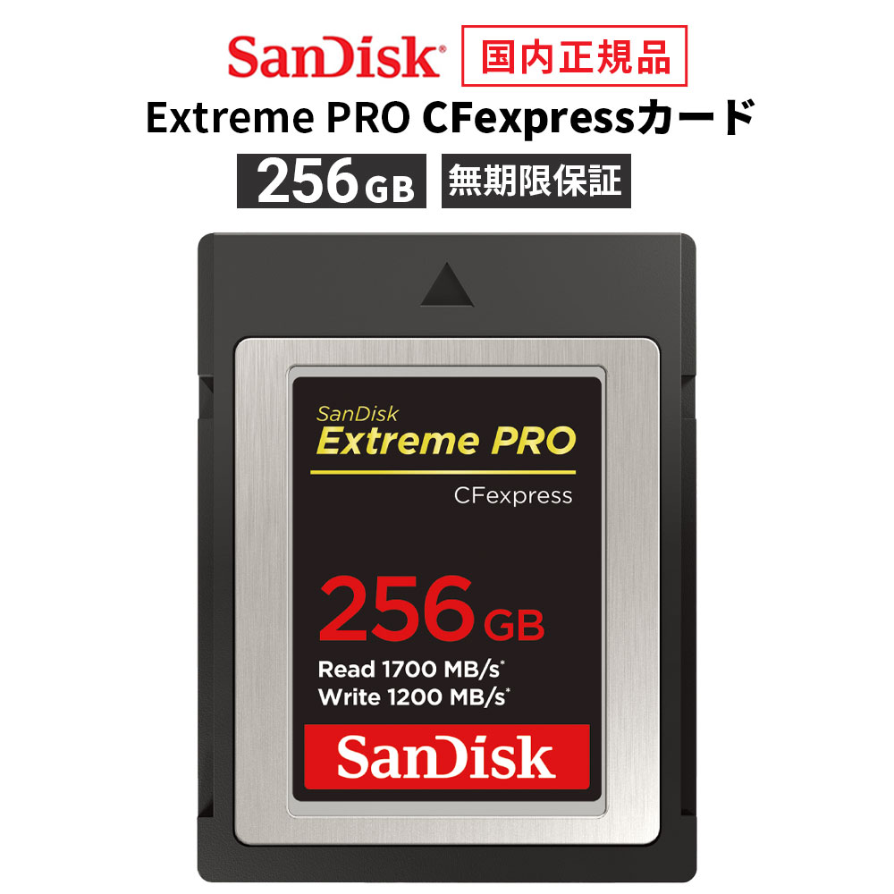 【安全性のあるの製造会社無締めきり日引き請ける】 256GB CFexpress TypeB SanDisk Extreme PRO サンディスク エクストリームプロ CF急行列車 印字機B 最大限度読み出し 1700MB/s 最大限度書きとどめる 1200MB/s SDCFE-256G-GH4NN【国内定まり品 】