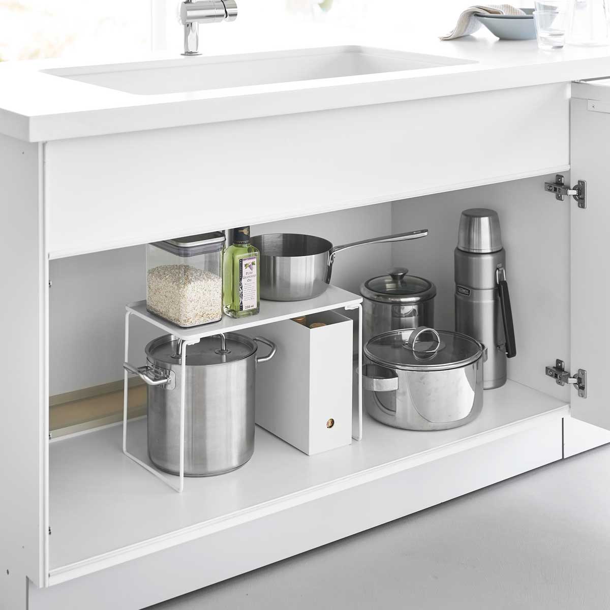 【未開封】ダブル★キッチン〈6枚組〉 楽天市場】山崎実業 折り畳み積み重ね棚 タワー L 4903208013697