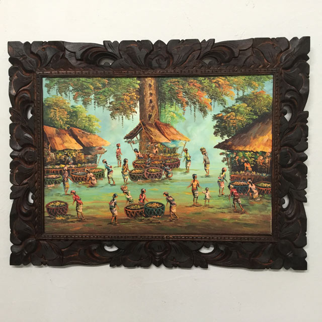 楽天市場】【インテリア雑貨 おしゃれ バリ風】 バリ絵画 バロンの祭列