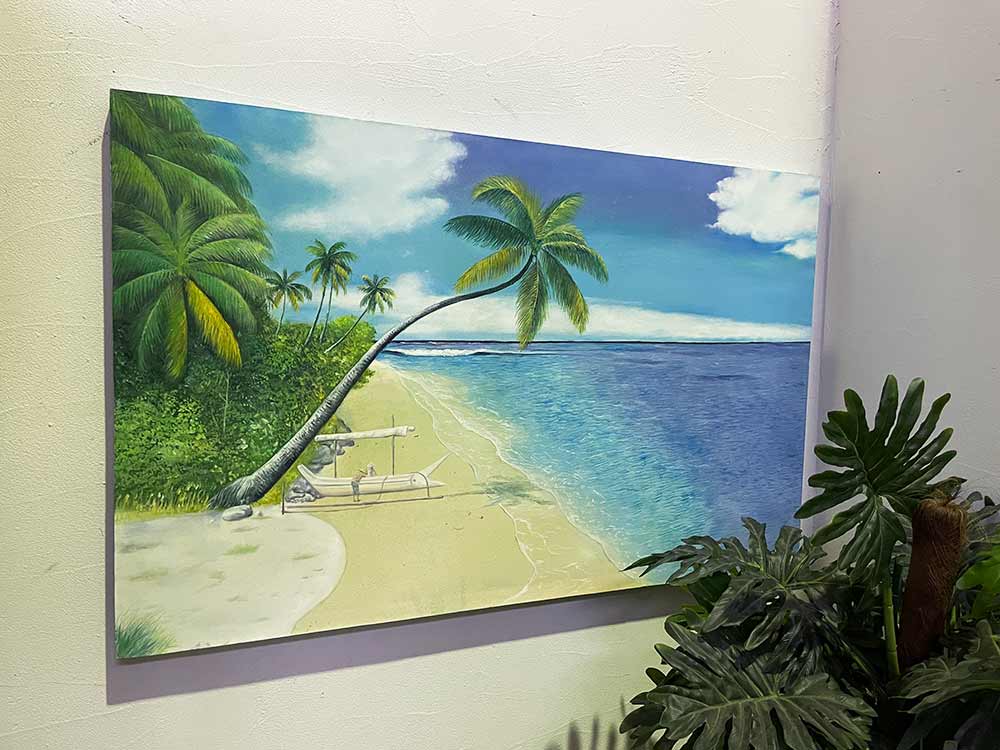 楽天市場】絵画 波の絵 Goes Windy 40×30cm バリ 青い 海 アート