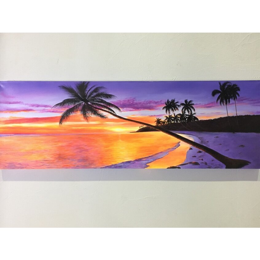 アジアン バリ ハワイ 西海岸 夕日 特大 アートパネル 絵画 リゾート