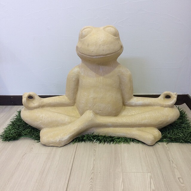 バリ石像 座禅カエル 樹脂セメント 大型 カエル石像 オブジェ バリ島の彫刻 バリ雑貨 置物 置き物 かえる 蛙 かわいい Mergertraininginstitute Com