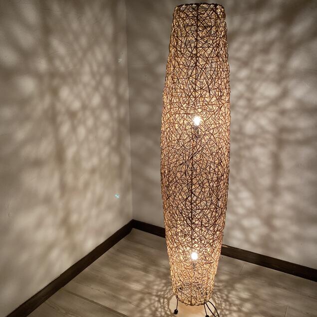照明器具 スタンドライト 間接照明 ラタン編み込みランプ フロアスタンド ランプ おしゃれ スタンドランプ アポロ アジアン照明 H150cm 照明 H150cm おしゃれ アジアンライト フロアライト フロアランプ スタンドライト 送料無料 バリ雑貨 石材のクプクプ Kupukupu