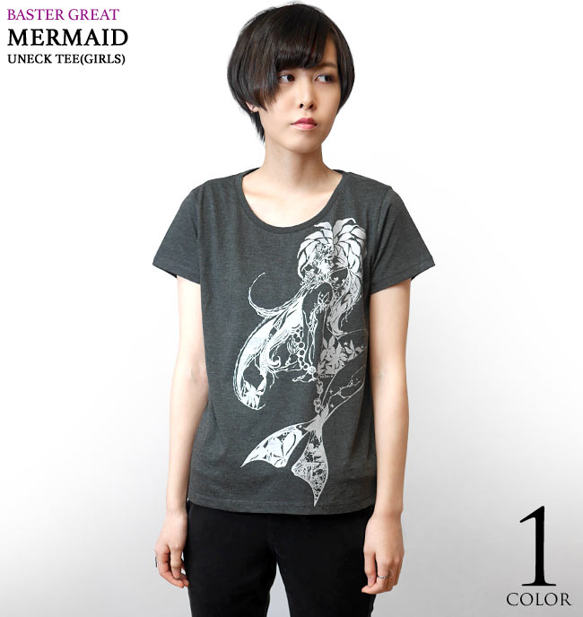 楽天市場 マーメイド Mermaid Uネックtシャツ ガールズ Baster Great Bg005ut G Z完 半袖 トップス カットソー 人魚 童話 イラスト コラボ かわいい 可愛い アメカジ オリジナル プリント レディース Tシャツ屋さんバンビ バスターグレード Rcp ｔシャツ屋さん