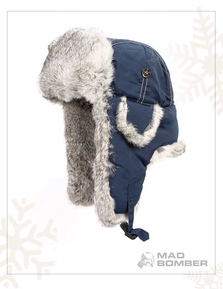 市場 304nvy ボンバーハット Bomber 帽子 Hat スキー帽子 ラビットファー100 アメリカブランド ロシア帽子 防寒用 Mad マッドボンバーハット