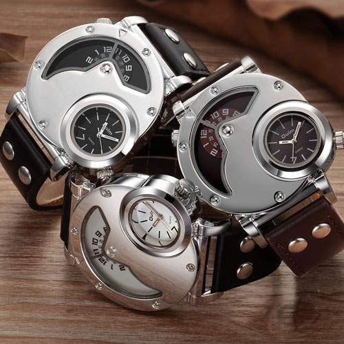 【楽天市場】2フェイス腕時計 メンズ腕時計 ビッグフェイス仕様 クオーツ FASHION腕時計 メンズ ラウンド オシャレ シンプルカジュアル