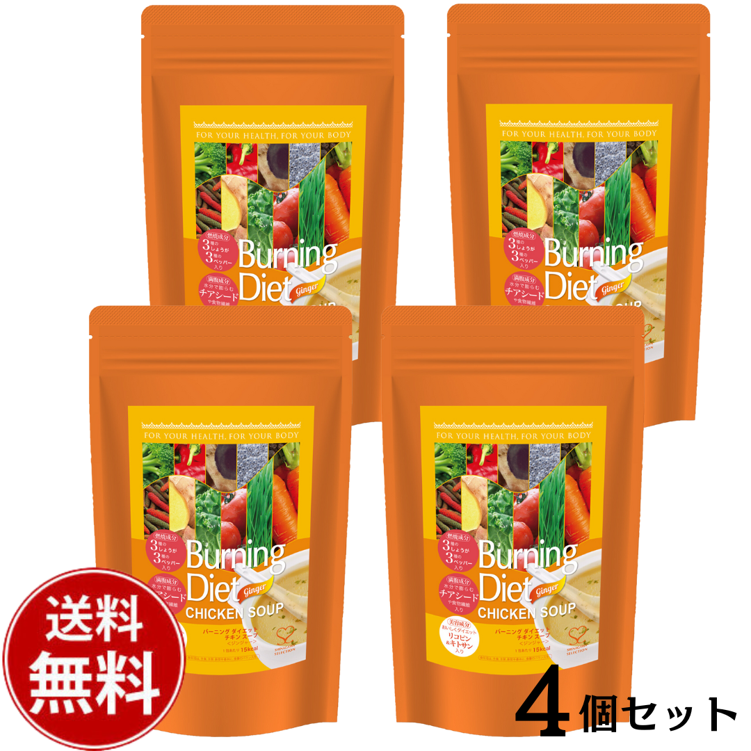 【貨物輸送無料4袋書き割り】チアシード入り口・入口バーニングダイエットチキンスープ-生姜 3種のしょうがと３種の黒コショウ1袋31包入り口・入口Burning Diet CHICKEN SOUP品川一粒選り