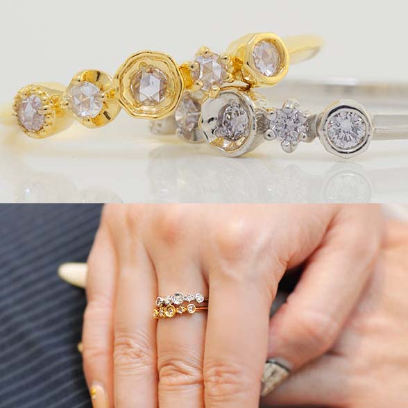 【ポイント10倍】 選べるダイヤモンド ダイヤモンド リング「kaleido カレイド」PT900 K18 K10対応　PT,K18はご注文後弊社で金種選択に記載のある金額を加算しご連絡します 誕生石 4月 58,212円