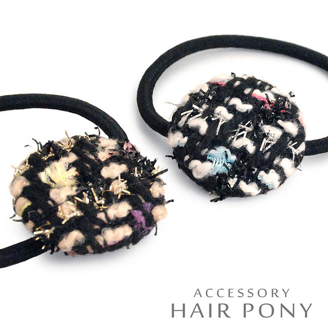 楽天市場】ヘアゴム ラメ入りニット くるみボタン ヘアアクセサリー