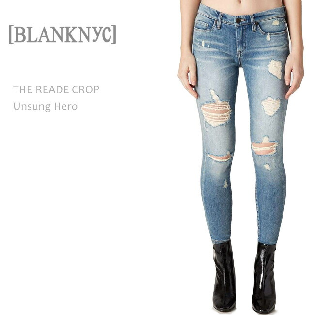 【SALE】BLANK NYC（ブランクニューヨーク） THE READE CROP Unsung Hero スキニーデニム クロップドデニム ミッドライズ ダメージデニム ジーンズ 5,970円