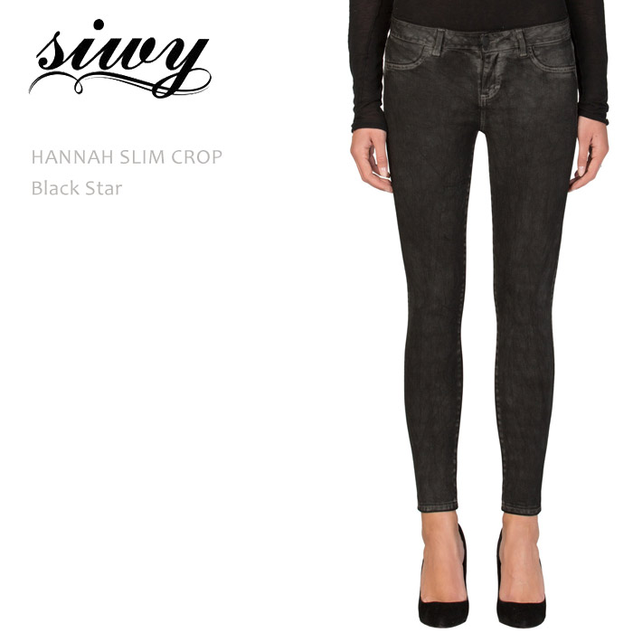 【SALE】Siwy（シィーウィー）HANNAH SLIM CROP Black Star スキニー/クロップド/か細い/色つやジーンズ/黒いことジーンズ
