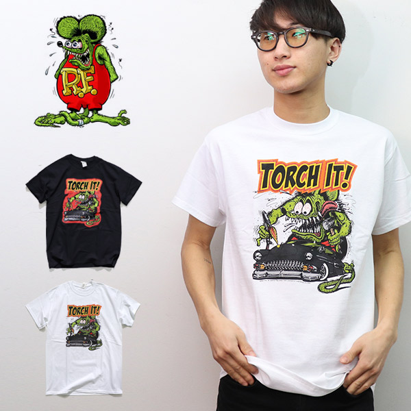 楽天市場 ラット フィンク Rat Fink Torch It White ホワイト Black ブラック エド ロス モンスター Tシャツ ロックt バンドt ヒップホップ ロゴt 正規品 本物 ネコポスのみ送料無料 ボブズ洋品店