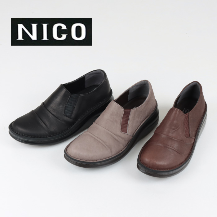 初売り Nico ニコ 03 靴 レディース コンフォートシューズ ウェッジソール カジュアルシューズ 履きやすい 歩きやすい 痛くない 楽ちん 脱ぎ履きしやすい おしゃれ かわいい 送料無料 Fucoa Cl