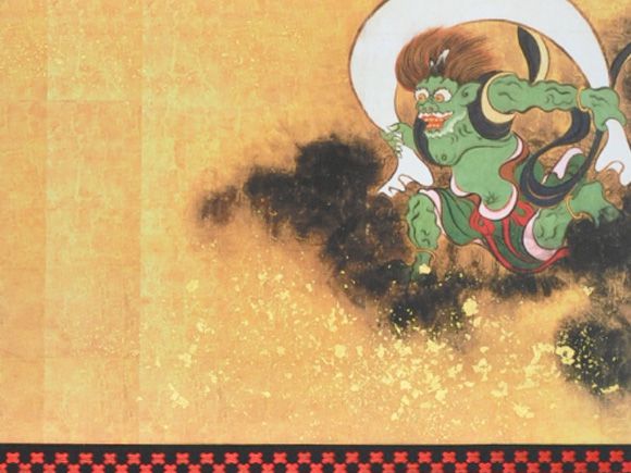 ＼最大10%OFFクーポン！7/25迄／かける軸 風神・雷神図【盆栽 ミニ盆栽 掛軸】｜盆栽妙 店