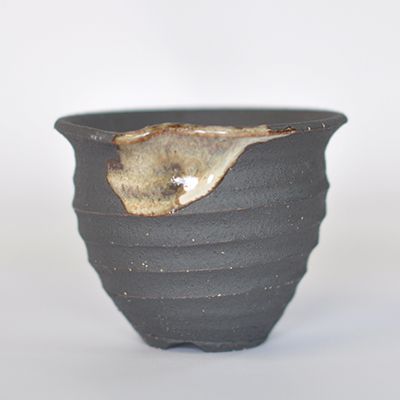 楽天市場】盆栽鉢 信楽焼 銀灰 寸胴足つき 3号 鉢幅約10cmX高さ約10cm