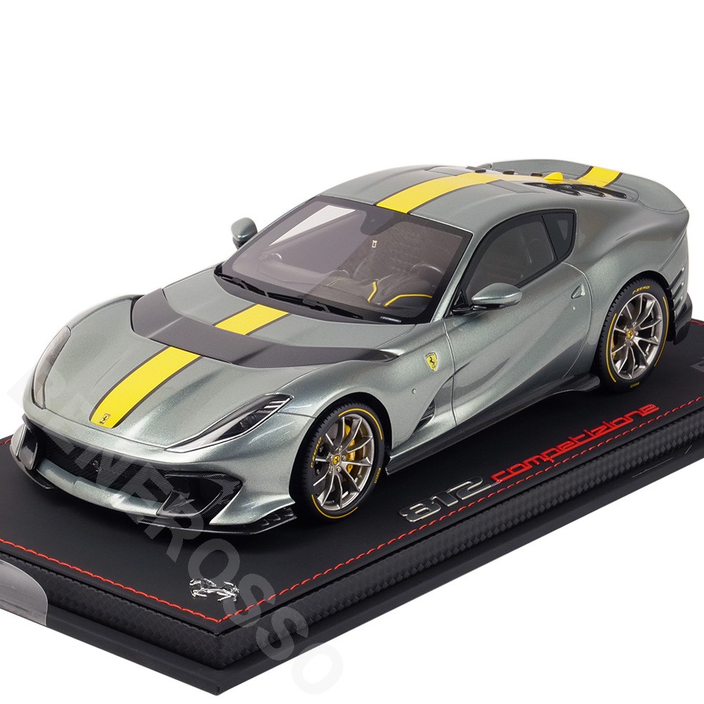 BBR MODELS 1/18スケール フェラーリ 812 コンペティツォーネ 2021 コバーングレー /レーシング ジアッロ フライ ストライプ（ケース付） P18207AV