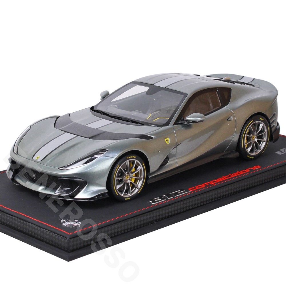 BBR MODELS 1/18スケール フェラーリ 812 コンペティツォーネ 2021 グリージョ コバーン/レーシングシルバー ニュルブルクリンク ストライプ （ケース付） P18207A1V｜フェラーリ・グッズの店 BENEROSSO