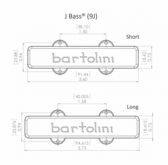 Bartolini9J1JazzBassPickupssetfor4strings【新品】【ベース用ピックアップ】バルトリーニピックアップ
