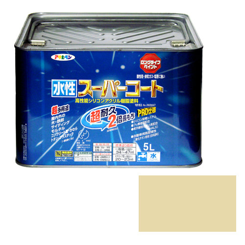 【対応・送料無料】 アサヒペン 水性スーパーコート ５Ｌ ティントベージュ