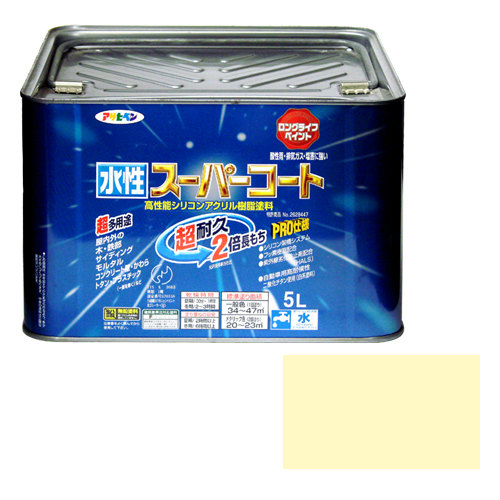 【相応う・貨物輸送無料】アサヒペン水溶性百貨店厚地の外套５Ｌ象牙色