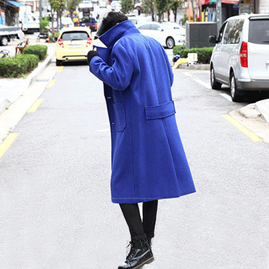在庫有 ロングコート メンズ 大きいサイズ チェスターコート ロング丈 コート ロイヤルブルー オシャレ オラオラ系 コート メンズ ヤンキー 服 チンピラ B系 ストリート系ファッション ヒップホップ ビッグサイズ ビックサイズ キングサイズ バスター ぽっちゃり 西海岸