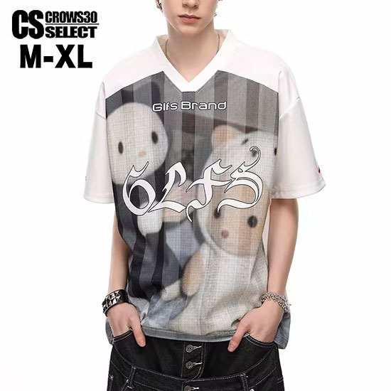 オラオラ系 Tシャツ メンズ Vネック カットソー オラオラ系 ファッション 半袖 Tシャツ メンズ 大人 Tシャツ メンズ アメカジ メッシュ生地 スポーツウェア 派手 B系 ヒップホップ ダンサー ストリート系 メンズ お兄系 新作 トップス 30代 40代 50代 60代 LDH系 BTS系
