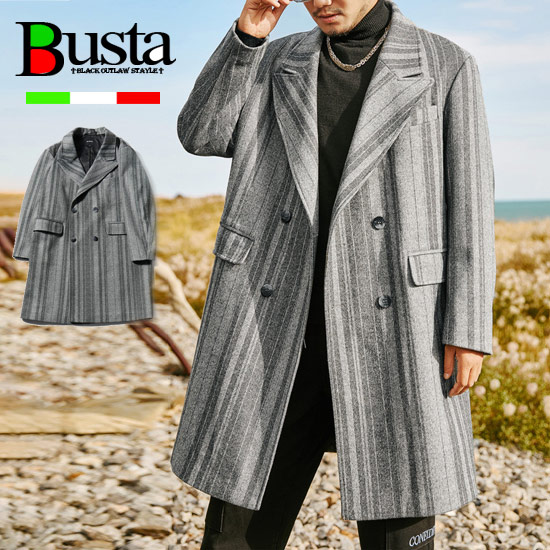 魅力的な 楽天市場 ロングコート メンズ 大きいサイズ ストライプコート ダブルコート ロング丈 コート オラオラ系 コート メンズ ヤンキー 服 チンピラ B系 ストリート系ファッション ヒップホップ ビッグサイズ ビックサイズ キングサイズ バスター ぽっちゃり