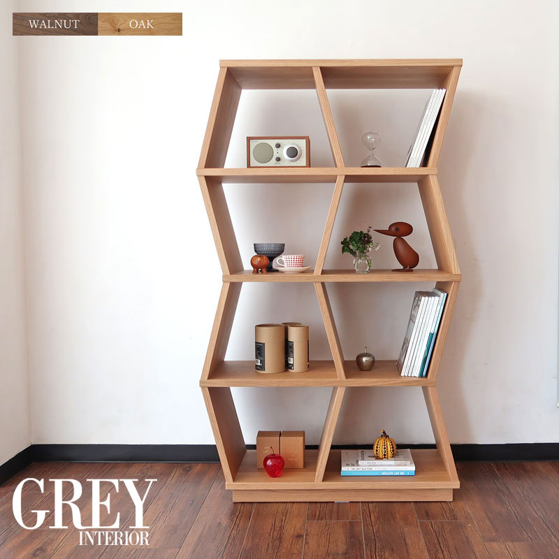 楽天市場】オープンシェルフ ウォールナット 完成品 ディスプレイ 2段