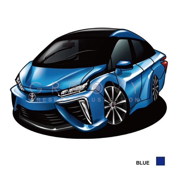 楽天市場 車好き プレゼント トヨタ Mirai 車 イラスト 版高級フレーム グルービー Toyota みらい 未来 アート Care Design 楽天市場店