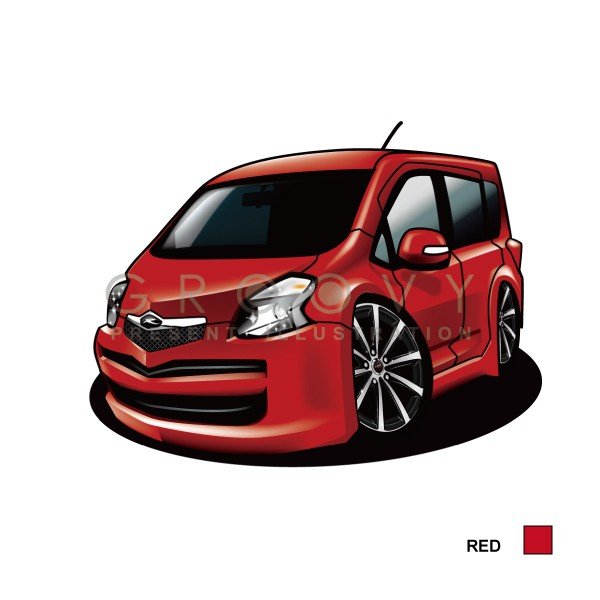 楽天市場 車好き プレゼント トヨタ ラクティス 車 イラスト 2l版 グルービー Toyota Ractis 納車 祝い パーツ カスタム ギフト グッズ おしゃれ かっこいい アート アクセサリー Care Design 楽天市場店