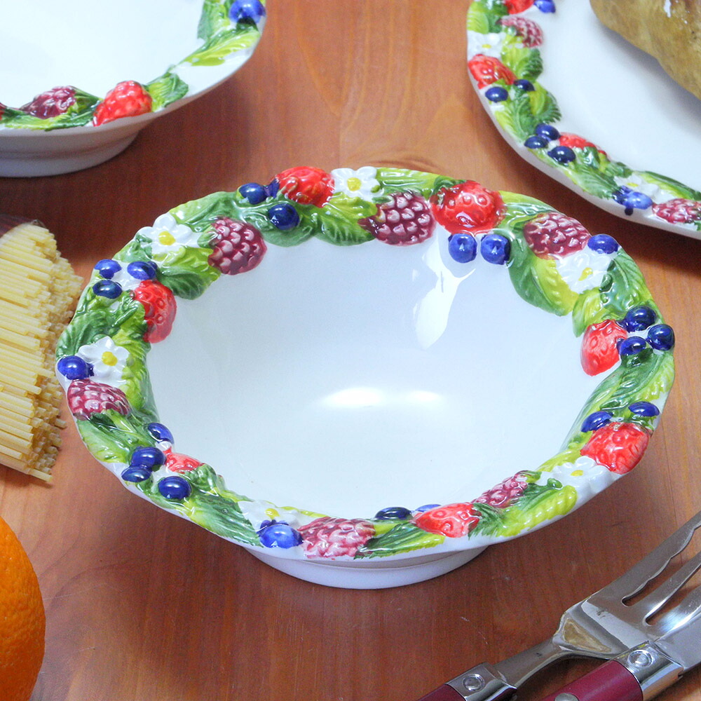 楽天市場】イタリア製 陶器 デザートボウル フルーツ柄 洋食器