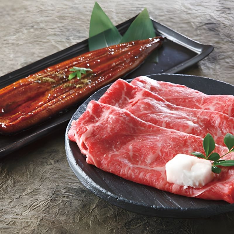 SALE特価【春ギフト】神戸ビーフ（モモすき焼き肉）＆鹿児島県産うなぎ蒲焼＿うなぎ　蒲焼　グルメ　和牛　お肉ギフト　高級肉　内祝い　お祝い　お返し