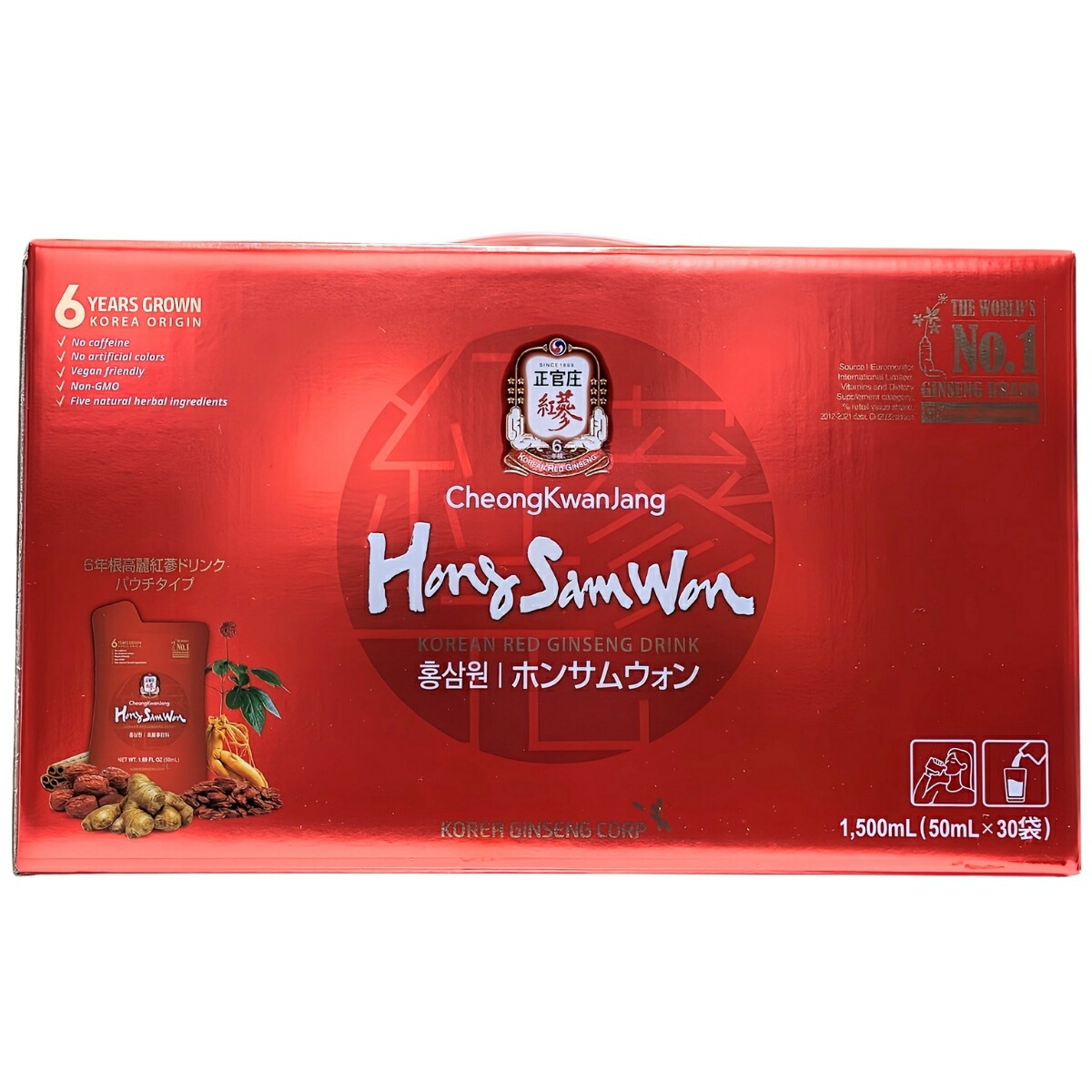 【正官庄】ホンサムウォン　50ml ×30P×2ケース 正官庄 【正官庄 日本公式】ホンサムウォン(HongSamWon) 1箱