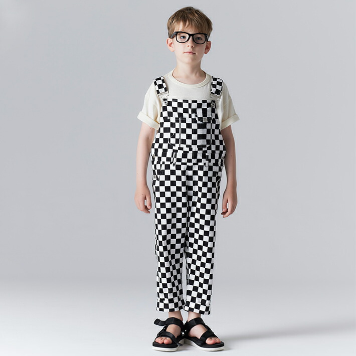 都内で 30 Off Sale セール スムージー 子供服 Smoothy チェッカーフラッグオーバーオール 27pt 03 ボトムス キッズ ブランド 男の子 女の子 ユニセックス おしゃれ ゆったりシルエット 130 140 150 160 アメカジ